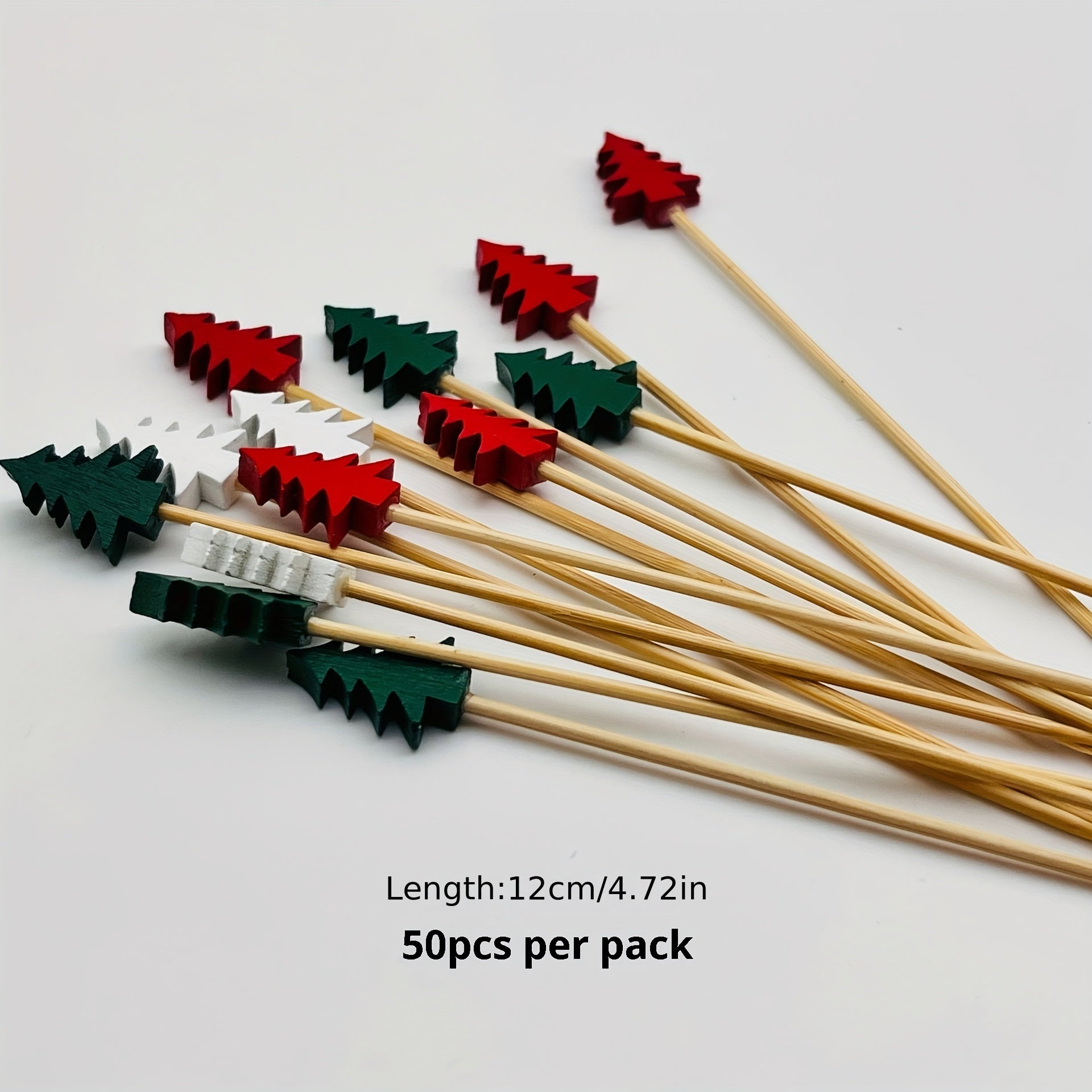 50pcs 11 Christmas Tree Bamboo Sticks For Fruit Party Decorations