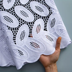 1pc African Guipure Cord Lace Fabric 4.57m for Wedding Party Dresses