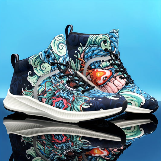 Chinese Dragon Lucky Charm Men's High Top Basketball Shoes