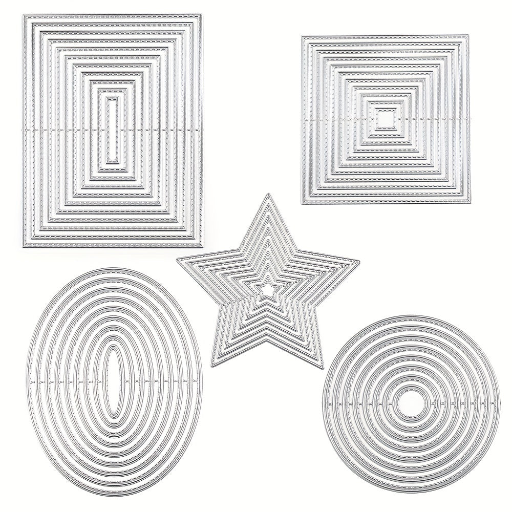 Stylish Metal Cutting Dies - Rectangle Square Round Oval Heart Star Frames