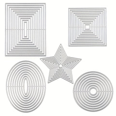 Stylish Metal Cutting Dies - Rectangle Square Round Oval Heart Star Frames