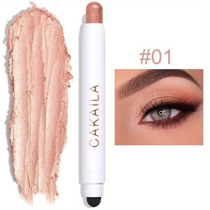 12-Color Eyeshadow Stick Matte Glitter Creamy Texture Eye Brightening Pen
