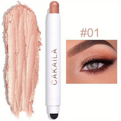 12-Color Eyeshadow Stick Matte Glitter Creamy Texture Eye Brightening Pen