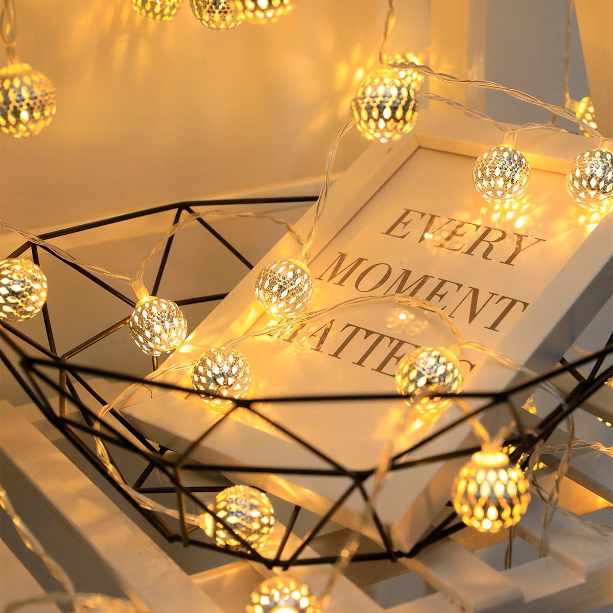 Metal String Lights Moroccan Ball Lamp String Yard Light