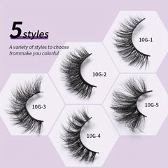 10 Pairs Volume False Eyelashes Set + Tweezers & Brushes