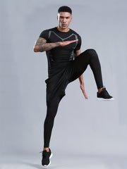 Men's High Stretch Compression Sweatshirt + Shorts & Leggings Set