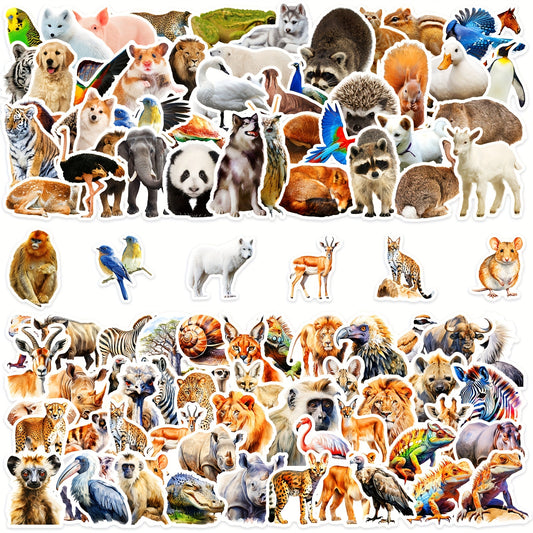 100pcs African Animal Stickers Watercolor Decals for Bottles Laptops Phones