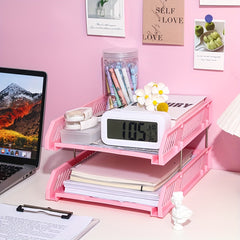 2nd Layer File Tray Organizer for Office Desk A4 File Frame Rack