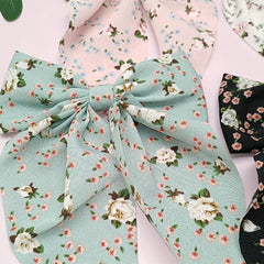 4pcs Floral Streamer Bow Hair Clip for Baby Girls