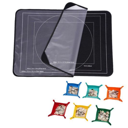 Jigsaw Puzzle Board 32x22 with 6 Sorting Trays & Cover
