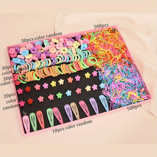 1140pcs Flower Hair Accessories Set for Women & Girls