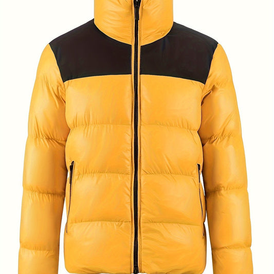 Men's Padded Stand Collar Coat Warm Casual Windproof Jacket