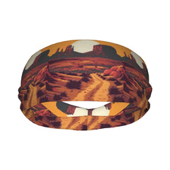 Vintage Western Headband Sweat Wicking Stretchy Breathable Polyester Yoga Gym