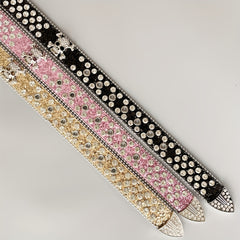 Pink Rhinestone Belt Y2K Cowgirl Jeans Belts For Women
