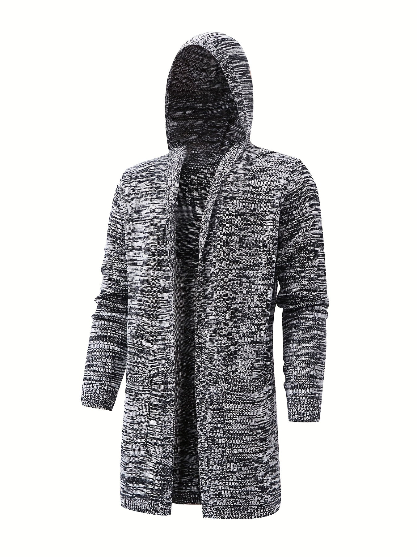 Knitted Hooded Cardigan Men's Warm Overcoat