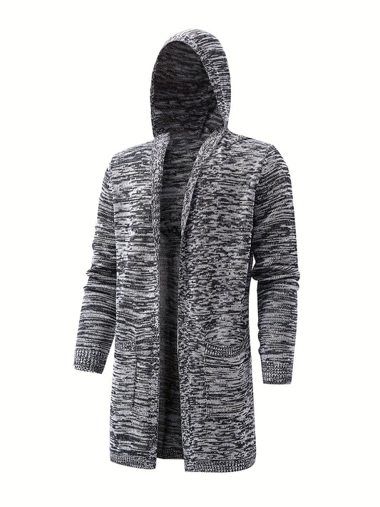 Knitted Hooded Cardigan Men's Warm Overcoat