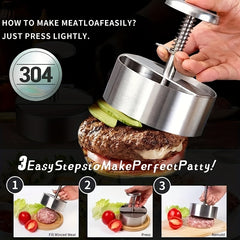 Stainless Steel Burger Press for Hamburger Steak Pie - Kitchen Gadgets