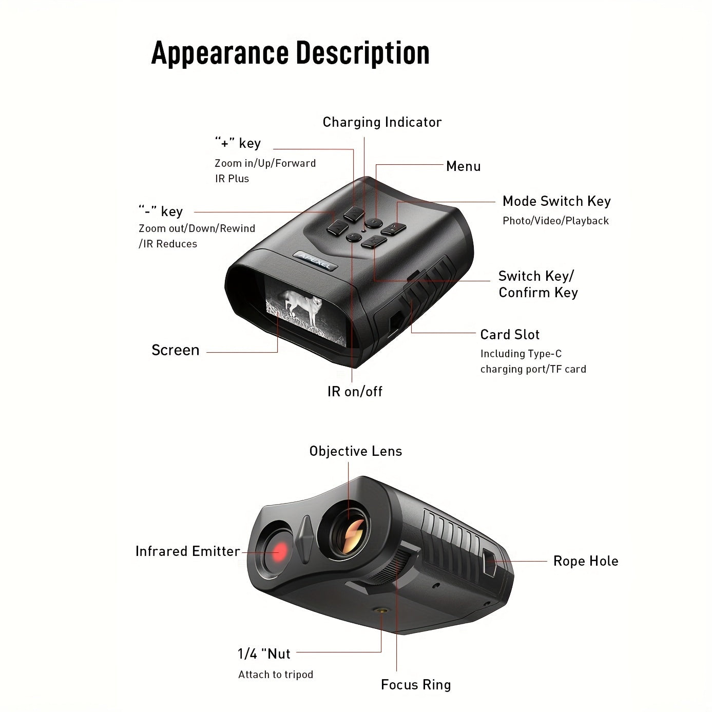 Digital Infrared Night Vision Binoculars for Adults