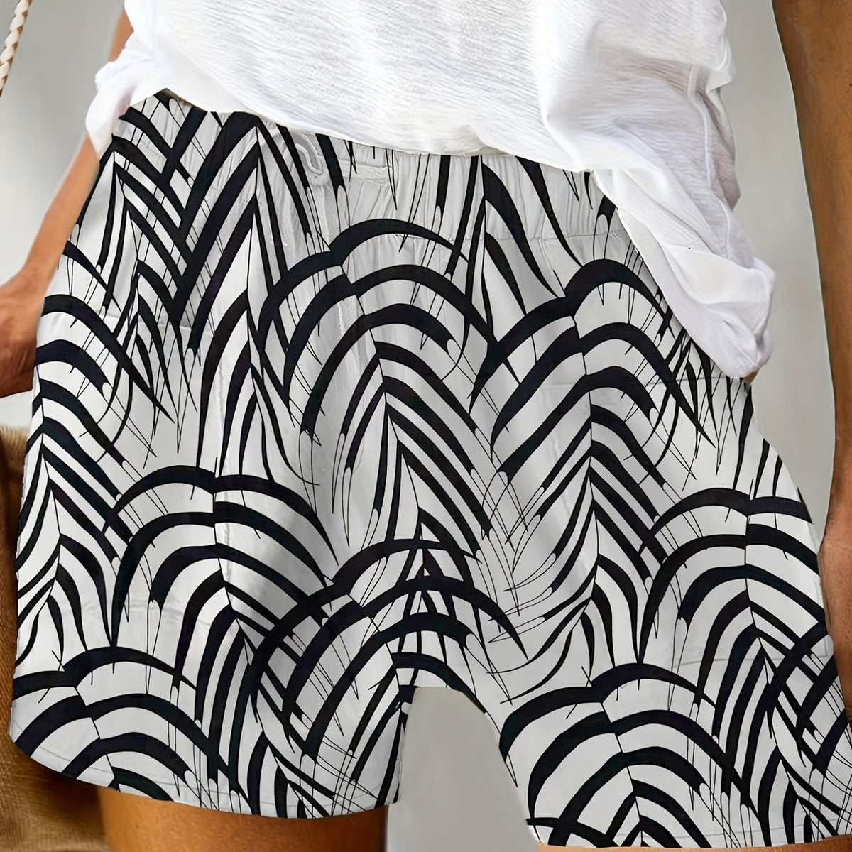 Summer All Over Print Pockets Casual Shorts
