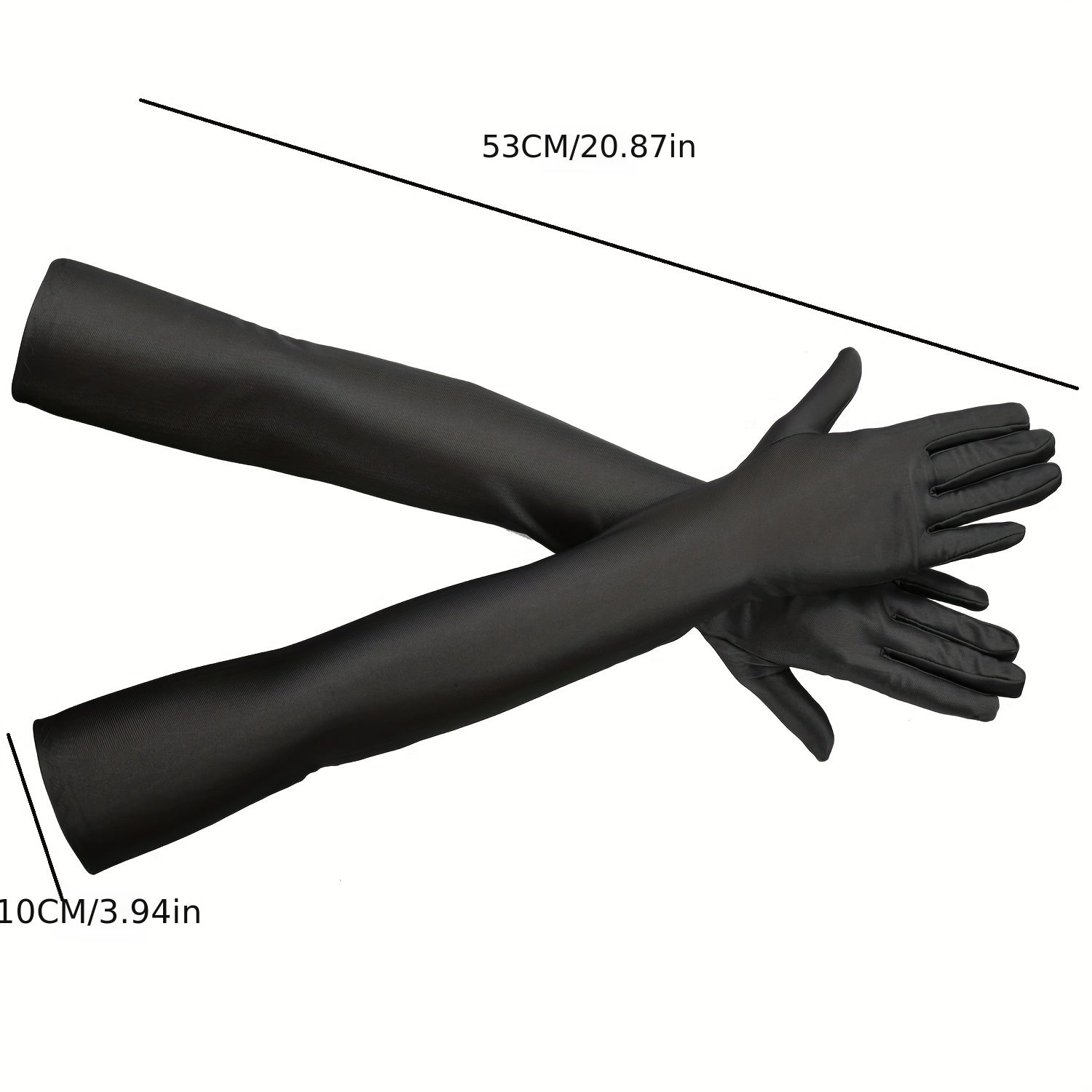 Satin Long Gloves Solid Elastic Decoration for Prom Party Wedding Bridal