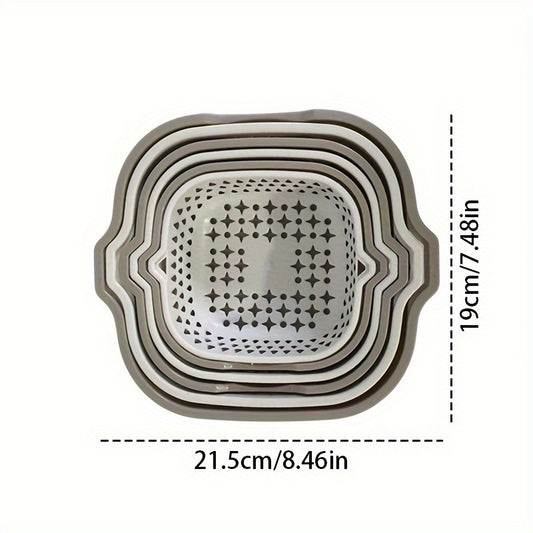 6pcs Double Plastic Drain Basket Kitchen Washing Basket