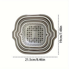 6pcs Double Plastic Drain Basket Kitchen Washing Basket