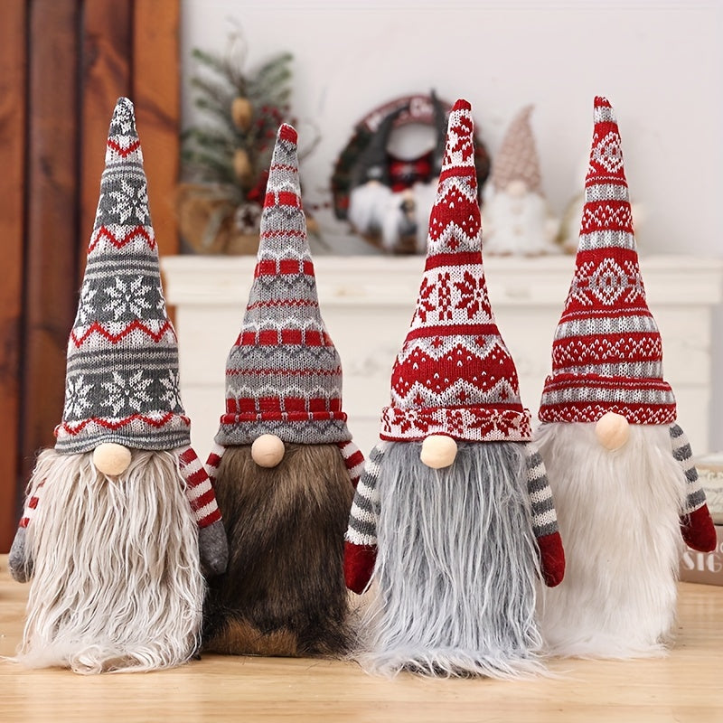 Christmas Wine Bottle Cover Gnome Faceless Doll Topper Bag