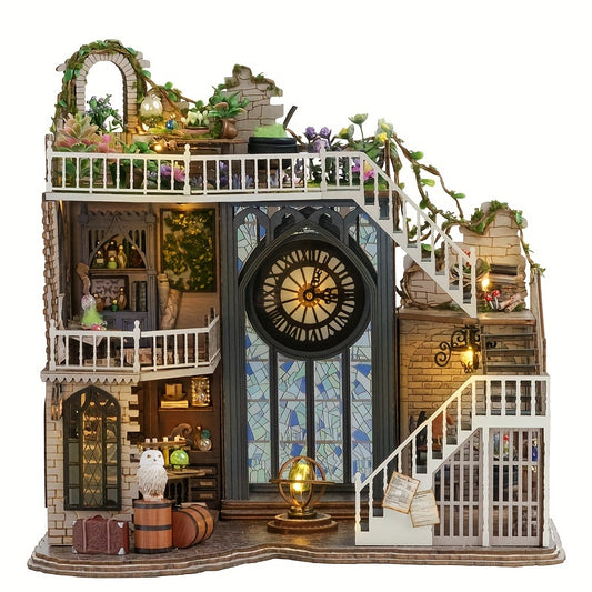 DIY Dollhouse Kit with Furniture Wooden Crafts Girls Men