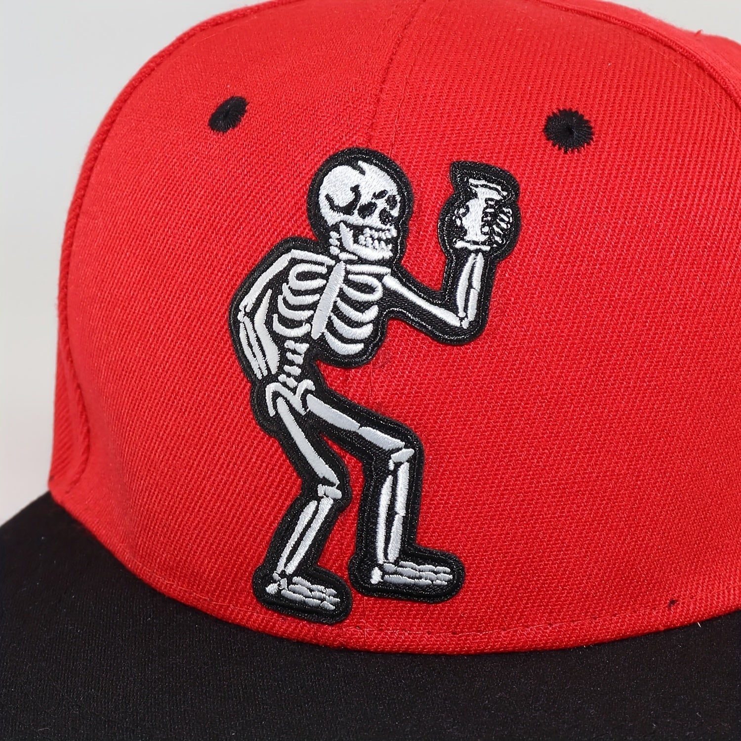 Skull Embroidery Hip Hop Cap Snapback Baseball Flat Bill Brim Hat