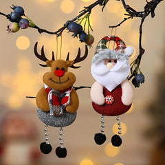 4pcs Festive Christmas Hanging Pendant Santa Snowman Reindeer And Bear Decor