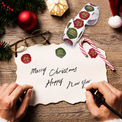 500 Christmas Stickers Roll - Holiday Greeting Sealing Gift Stamp Shape