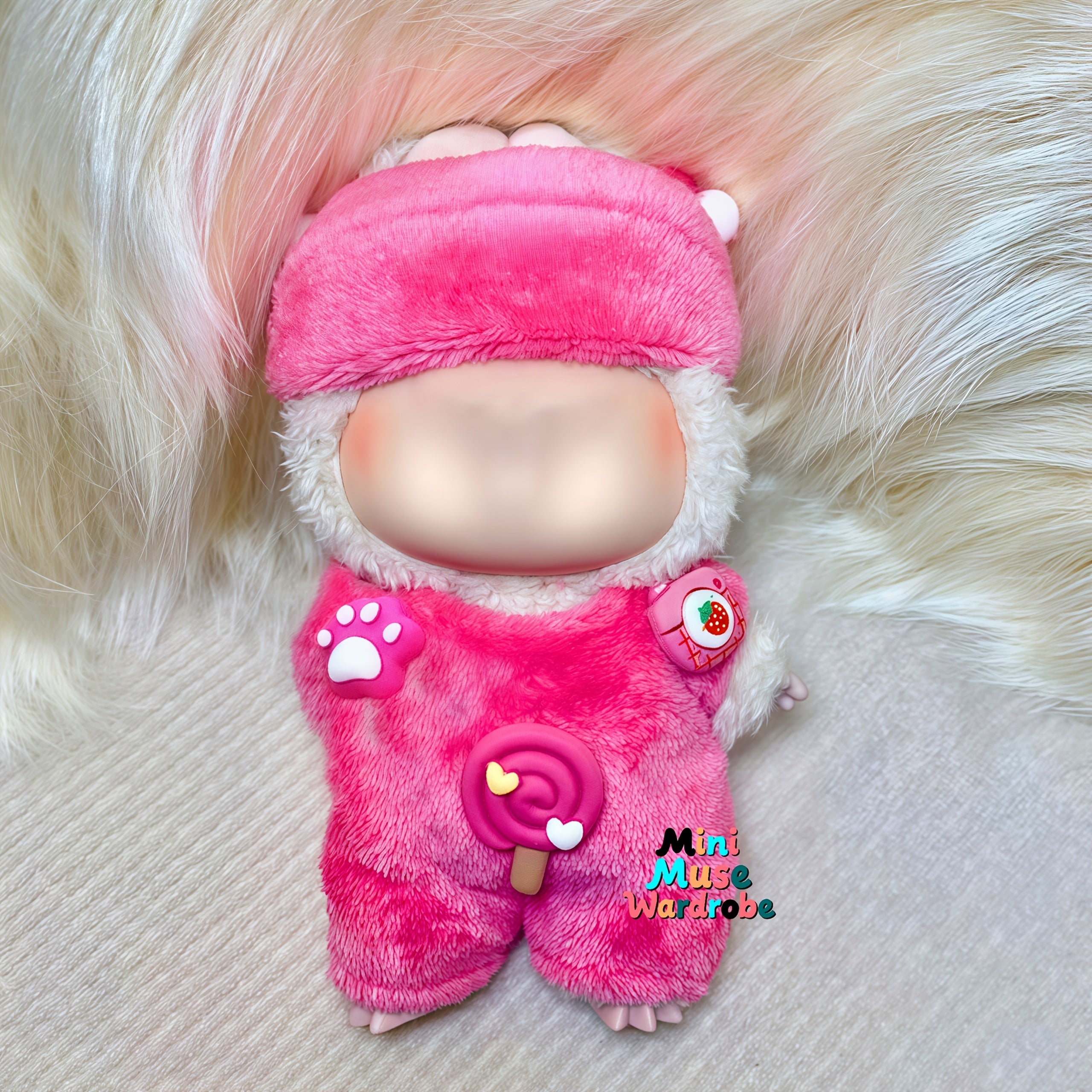 Doll Costume Strawberry Headpiece Clothes LABUBU Birthday Holiday No Dolls