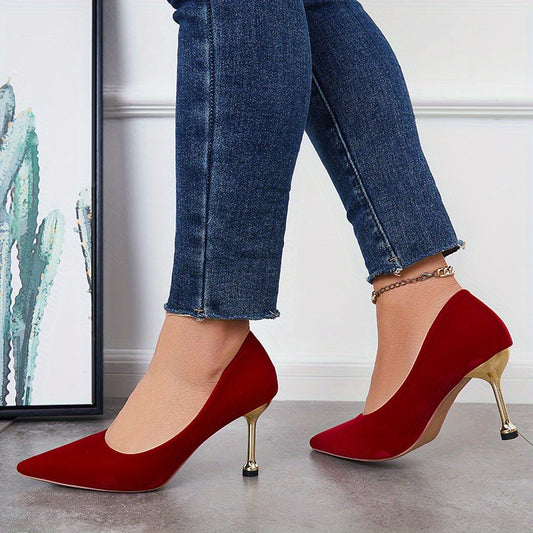Women's Pointed Toe High Heels Slip On Stiletto Heels