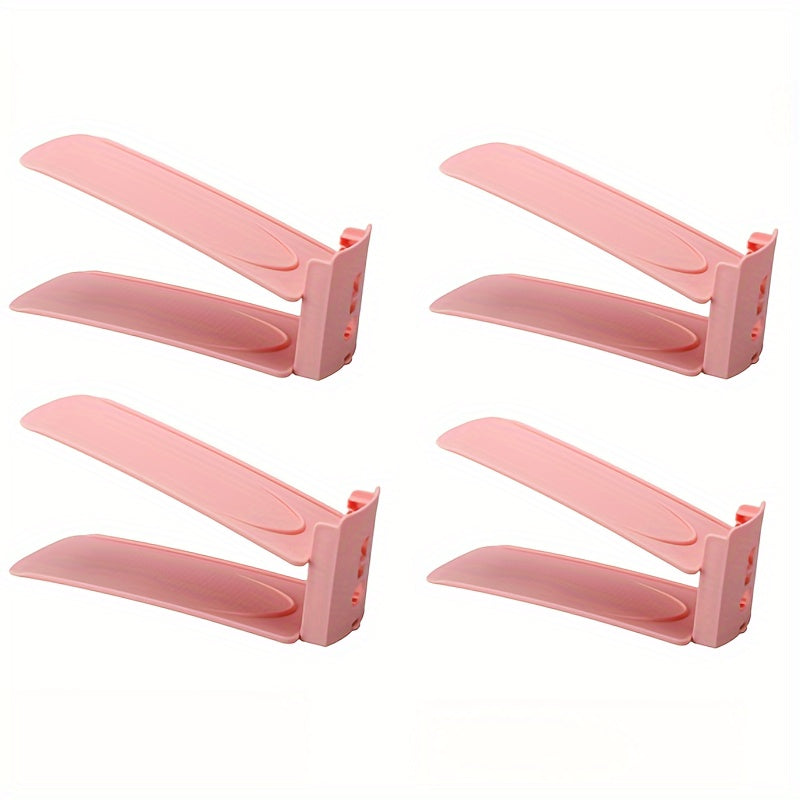 Adjustable Plastic Shoe Slot Storage Organizer - 4pcs set