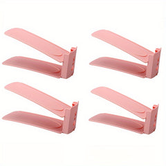 Adjustable Plastic Shoe Slot Storage Organizer - 4pcs set