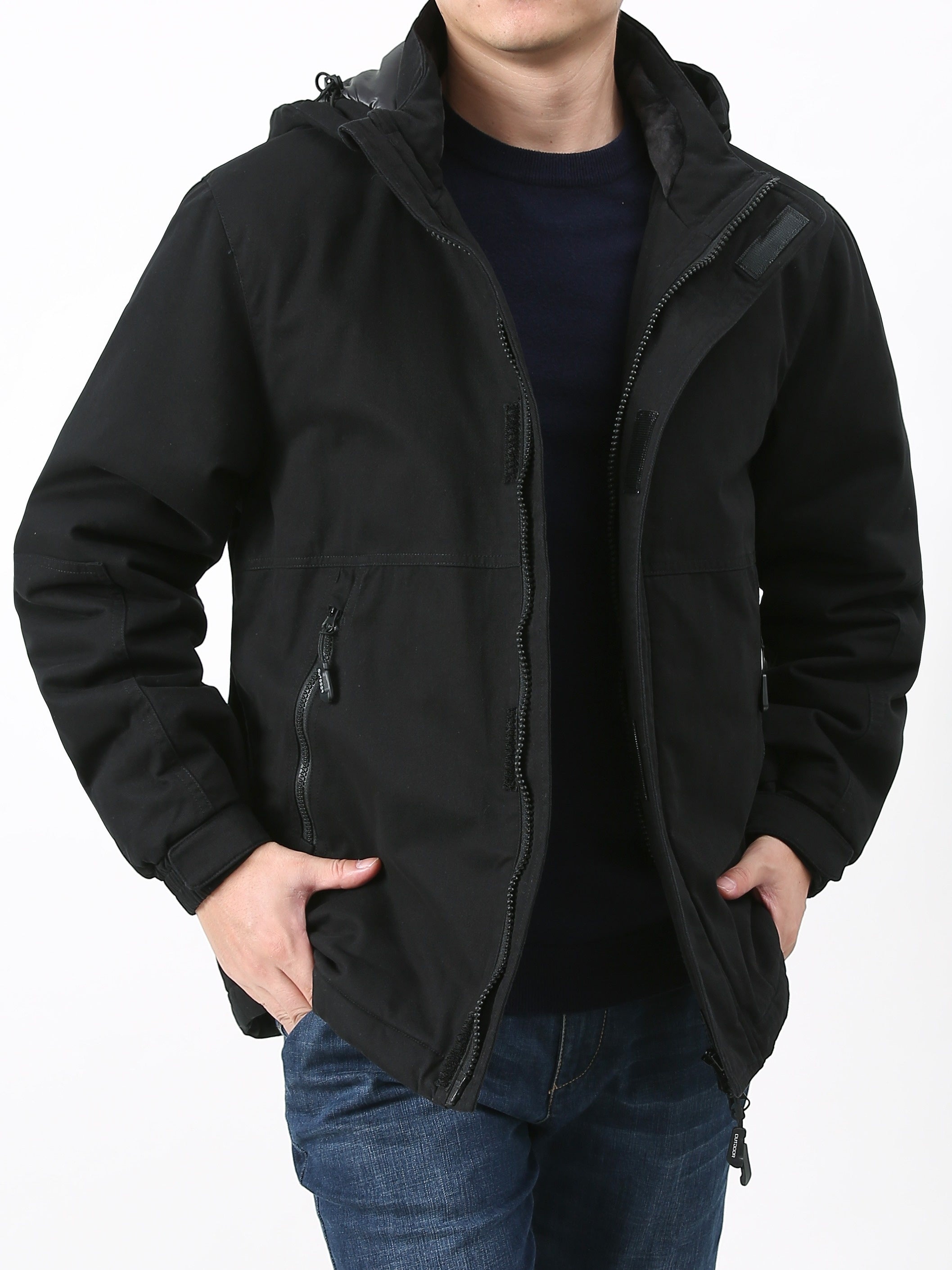 Men's Thick Warm Cotton Hooded Jacket for Winter