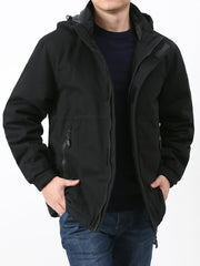 Men's Thick Warm Cotton Hooded Jacket for Winter