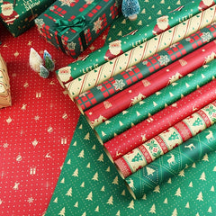 8pcs 50 Christmas Wrapping Paper for Gift Boxes Holiday Arts Crafts Decorations