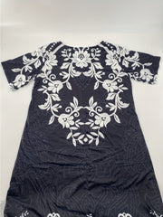  Floral Print V Neck Short Sleeve Maxi Dress