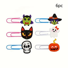 2pcs 6pc Halloween Bookmark Cartoon Ghost PVC Soft Rubber Drip Paper Clip