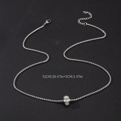 Skull Pendant Punk Style Stainless Steel Necklace