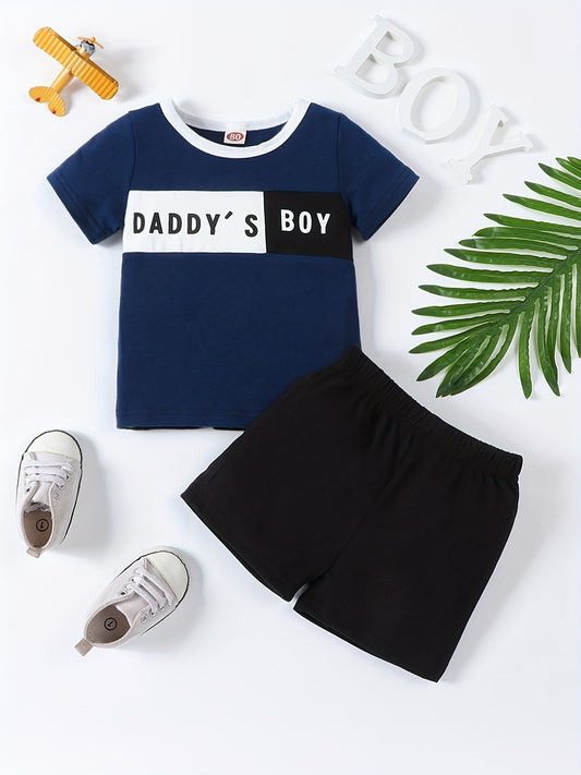 2pcs Baby Boys Daddy's Boy T shirt & Shorts Set Clothes