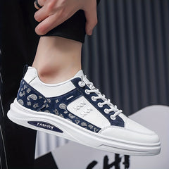 Men's Graffiti Print Skate Shoes - Wear Resistant Non Slip Casual Shoes