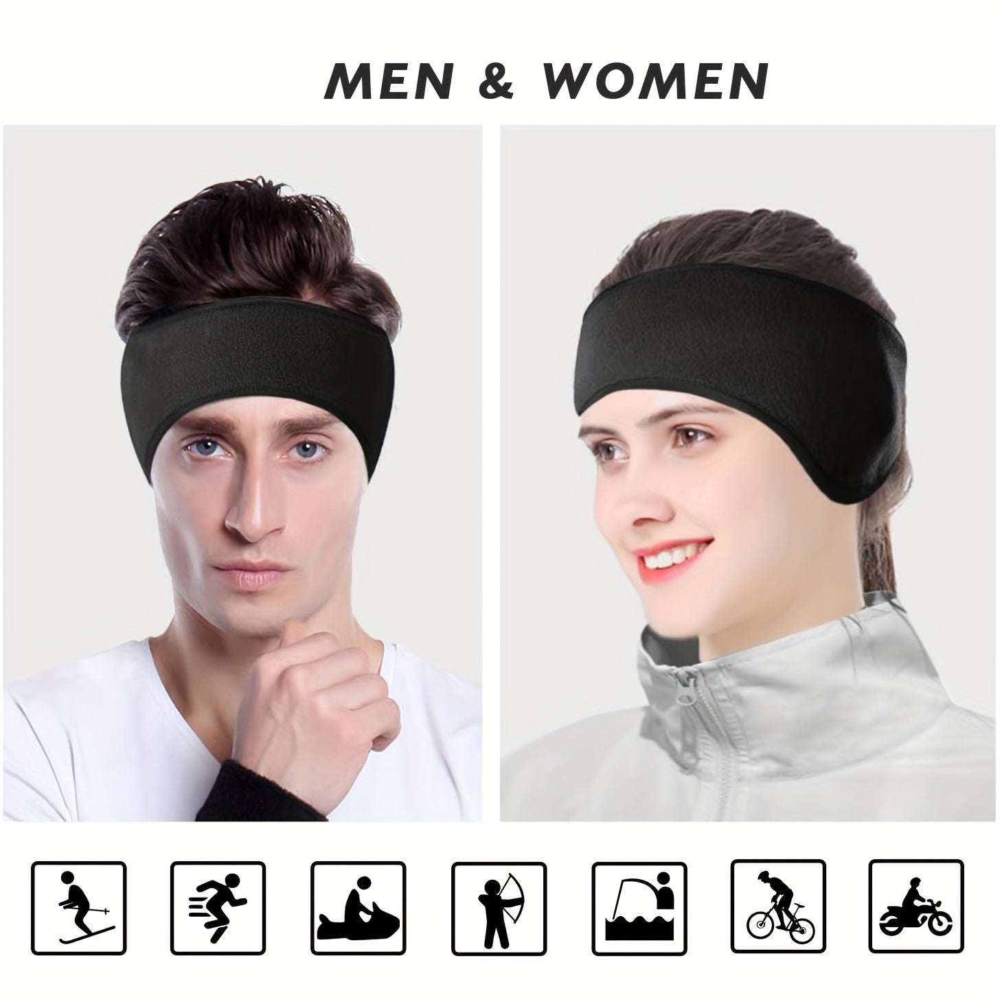 Adjustable Winter Headband with Ear Flaps for Running & Hiking