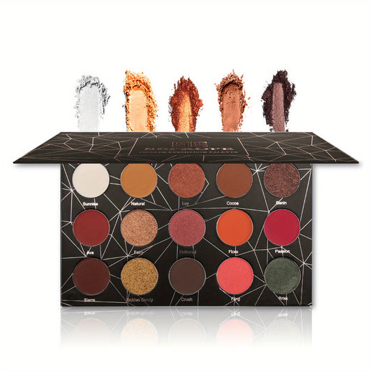 15 Colors Eyeshadow Palette Smokey Makeup Shimmer Matte Glitter Finish