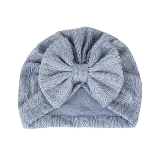 Newborn Toddler Head Wrap Hat Solid Bow Cap Turban Headband For Baby Girls