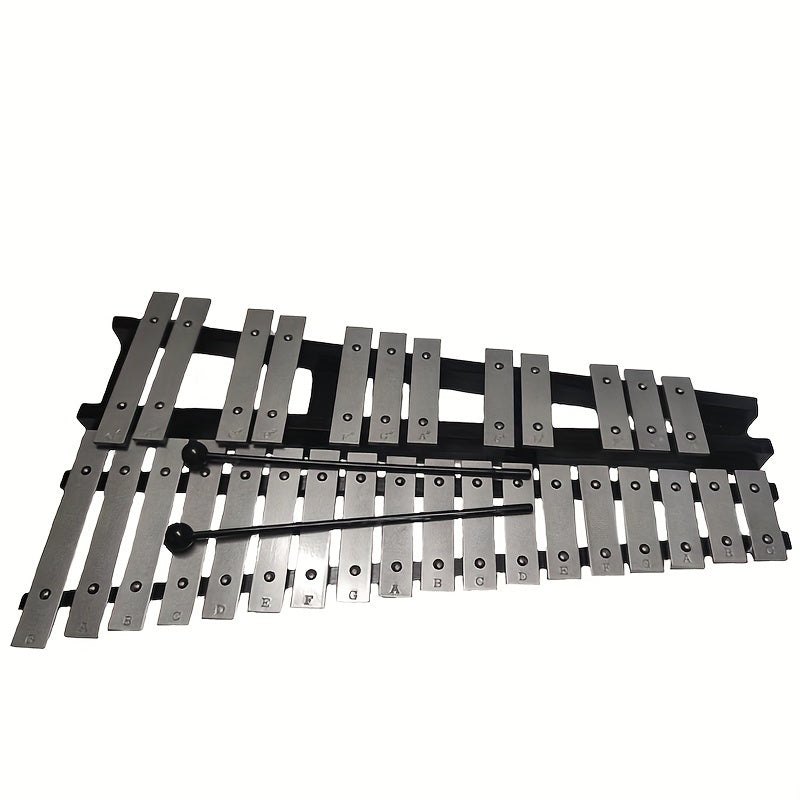 30 Note Glockenspiel Xylophone Foldable Wooden Frame Aluminum Bars Percussion