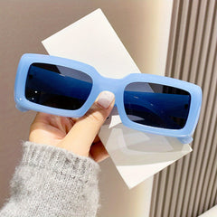 Y2K Rectangle Sunglasses Dopamine Jelly UV400 Sun Shades