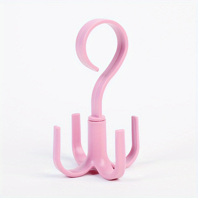 Rotating Hook Four Claw Plastic Wardrobe Bag Hook
