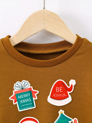 Christmas Pattern Boys Sweatshirt Kids Long Sleeve Pullover Winter Gift